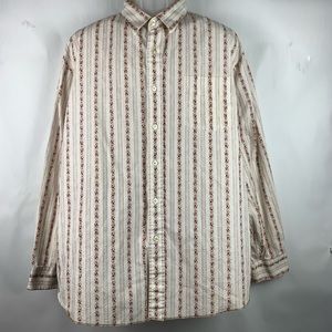 BKE Mens Vintage Red & White Floral Design XL